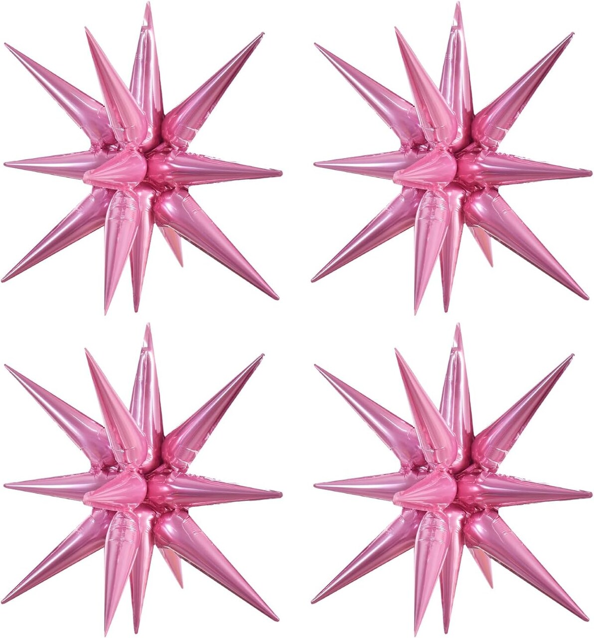 4 Pcs 22inch 4D Pink Explosion Star Foil Balloons with 27 color choices